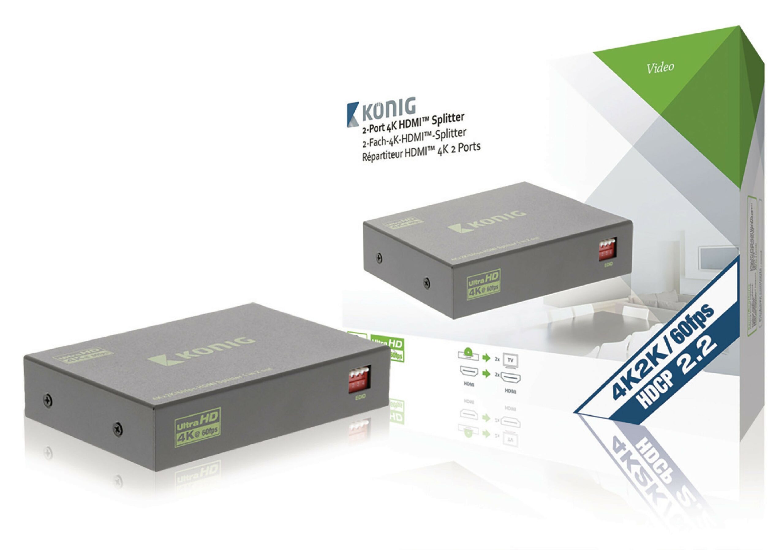 Splitter Hdmi 4 K 2 ports